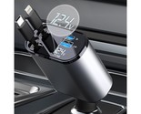Retractable Car Charger, 4 In 1 Usb C Car Charger 60W,Retractable Cables... - $48.99