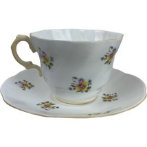 Vintage Rosina Bone China Footed Cup &amp; Saucer Small Yellow Flowers Engla... - $12.20