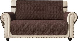 Ameritex Loveseat Cover Water-Resistant Quilted Protector 46&quot;, Chocolate - £22.54 GBP