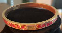 Vintage Coach brand Red/Gold Thin Bangle Bracelet - £23.98 GBP