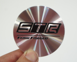 STR Flow Forged Wheels Silver Metal Custom Wheel Hub Center Caps Single - $41.07 CAD