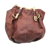 Design Guru for Curations Leather Hobo Shoulder Bag Brown Braided Strap - $29.02