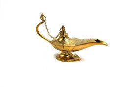 9 1/2&quot; Large Aladdin Genie Oil Lamp Brass Handmade Vintage Style Burning... - £28.55 GBP