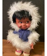 VTG Regal 12” Eskimo Doll Canada Fur 1960’s Jointed Cutest Face Collectible - £13.55 GBP