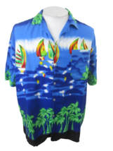Koko Knot Men Hawaiian camp shirt pit to pit 24 L rayon tropical luau aloha tiki - £16.06 GBP