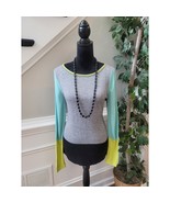Vince Camuto Sweater Women&#39;s Size M Gray Black Green Yellow Long Sleeves - $38.78 CAD