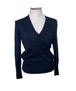 Banana Republic Silk Cotton Cashmere Black V-Neck Pullover Sweater Petit... - £28.75 GBP