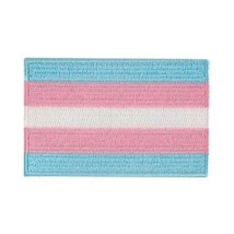 TRANSGENDER FLAG IRON ON PATCH 3&quot; Applique Trans Pride LGBTQ Awareness NEW - £3.95 GBP