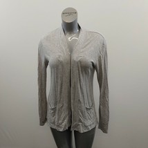 Bobeau Women&#39;s Open Cardigan Sweater Size Medium Gray Long Sleeve Rayon ... - $13.75