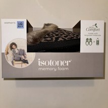 Isotoner Women&#39;s LG 8.9-9 Cheetah Comfy Memory Foam Slip On Slippers New In Box - $25.22