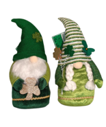 Irish Gnomes Plush Tabletop Decor Glitter Shamrocks St. Patricks Day LAR... - $26.68