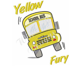 Yellow Fury School Bus - Machine Embroidery Design - £2.74 GBP