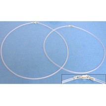 Rubber Cord Necklaces Clear 16&quot; &amp; 18&quot; 2Pcs - £10.35 GBP