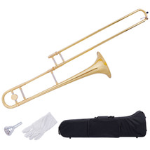 B Flat Trombone Golden Brass with Mouthpiece - Color: Golden - $5,003.23 MXN