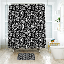 Flower Pattern 08 Shower Curtain Bath Mat Bathroom Waterproof Decorative - £18.08 GBP+