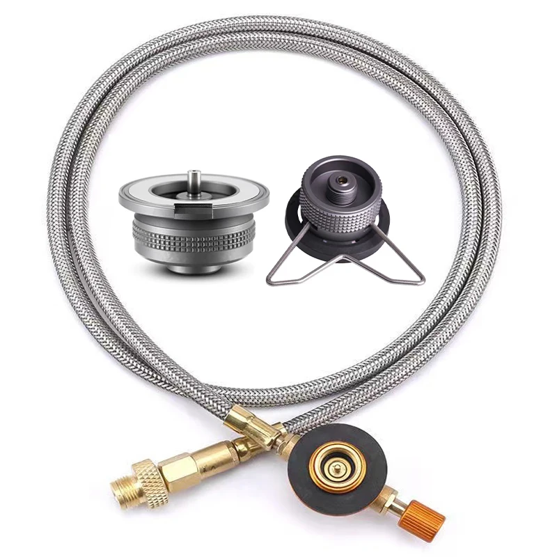 Outdoor Camping Stove Butane Gas Adapter Split Stove Converter Connection Hose - £11.76 GBP+