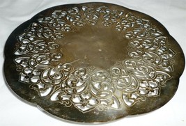 ANTIQUE GERMANY US ZONE SILVERPLATED LACED FOOTED TRIVET - $30.00