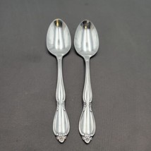 Set 2 Oneida Community CHATELAINE Glossy Stainless Flatware 6&quot; TEASPOONS - £12.69 GBP