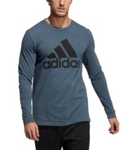 adidas Men&#39;s Logo BOS Long-Sleeve Round Neck T-Shirt GN7925 Blue Size Medium - £20.99 GBP