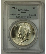 1974-S Silver Eisenhower Dollar Ike MS66 PCGS 66 Mint State  20150028 20... - £29.56 GBP