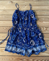 easel NWT women’s spaghetti strap romper size S blue floral i6 - £11.52 GBP