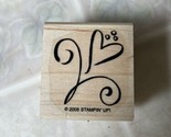 STAMPIN UP RUBBER STAMPS 2005 HEART GROWING FLOWER Line Drawing 1 1/2&quot; s... - $9.49
