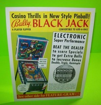 Black Jack Pinball FLYER Original 1976 Vintage Promo Artwork Retro Playing Cards - £38.48 GBP