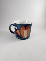 Holiday Home Harvest Blue with Colorful Owls Large Coffee Mug - £8.59 GBP