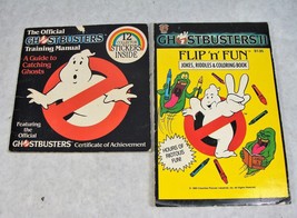 Vintage 1984-88 Ghostbusters Training Manual &amp; Ghostbusters Ii Flip&#39;n&#39;fun Books - £10.60 GBP