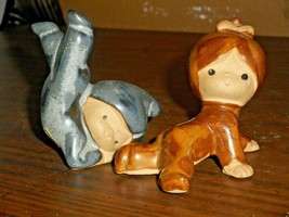 UCTCI Stoneware Japan Children Crawling and Tumbling Boy and Girl CUTE - £16.53 GBP