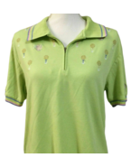 Coral Bay Womens Golf Polo Shirt Size M Active Athleisure Top Green Embr... - $20.74