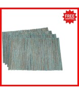 Luxury Turquoise Shimmering Placemat Set of 4 - Perfect for Any Dining O... - $734.95 MXN