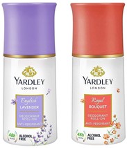 Yardley London Roll On (English Lavender + Royal Bouquet) - 50ml (Pack of 2) - £15.57 GBP