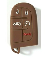 5 button Brown Silicone Remote Smart Key Fob Case Cover Chrysler Jeep &amp; ... - $9.74