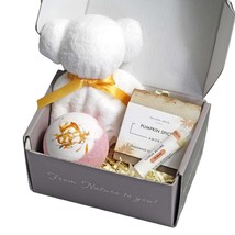Natural Amor Pumpkin Handmade Self Care Gift Set 4 pcs Bath Body Gift Box Includ - £44.49 GBP