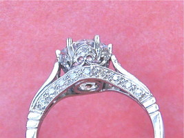 Antique Style Diamond Solitaire Platinum Engagement Ring Mounting 6.5mm Or 8mm - £1,914.64 GBP
