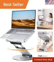 Telescopic 360 Rotating Laptop Stand for Desk Adjustable Height Swivel P... - $97.33
