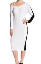 Rag &amp; Bone black white Asymmetric Sleeve bodycon long sleeve knite dress 0 $595 - £31.57 GBP