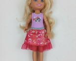 2015 Mattel Barbie&#39;s Sister 5.5&quot; Chelsea Doll W/ Kitten Shirt &amp; Butterfl... - £7.71 GBP