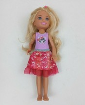 2015 Mattel Barbie&#39;s Sister 5.5&quot; Chelsea Doll W/ Kitten Shirt &amp; Butterfl... - £7.58 GBP