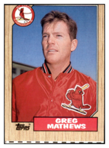 1987 Topps Greg Mathews   RC St. Louis Cardinals Baseball Card GMMGD - $0.50
