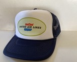 Vintage United Air Lines Hat Vacation Trucker Hat Adjustable snapback Na... - £14.05 GBP