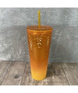 Starbucks 2022 Summer Orange Mango Ombre Jeweled Studded Tumbler 24oz Venti Cup - $14.24