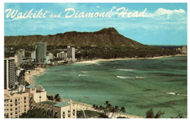 Waikiki Beach &amp; Diamond Head Hawaii Postcard - £5.49 GBP