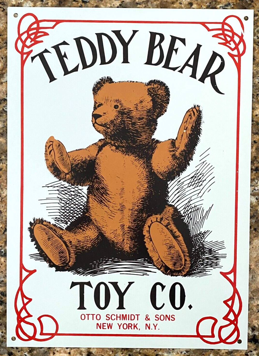 Teddy Bear Toy Company 10X14 Metal Sign - Otto Schmidt &amp; Sons New York, NY - $7.70