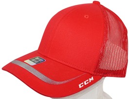 CCM Hockey Red W/ Silver Stripe Trucker Style Hat - One Size Fits Most A... - $18.00