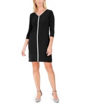 MSRP $70 Jm Collection Petite Embellished-Trim Dress Black Size Petite Small - £21.31 GBP