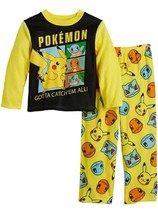 Pokemon Gotta Catch &#39;Em All Pikachu Group 2 Piece Pajama Set Boys Size 4 Yellow - £12.91 GBP