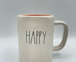 Rae Dunn Halloween by Magenta HAPPY Orange White Mug Bs274 - $18.69