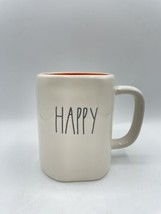 Rae Dunn Halloween by Magenta HAPPY Orange White Mug Bs274 - £14.89 GBP